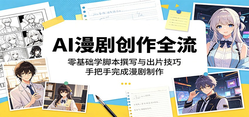 AI漫剧创作全流程：零基础学脚本撰写与出片技巧，手把手完成漫剧制作 - 项目资源网