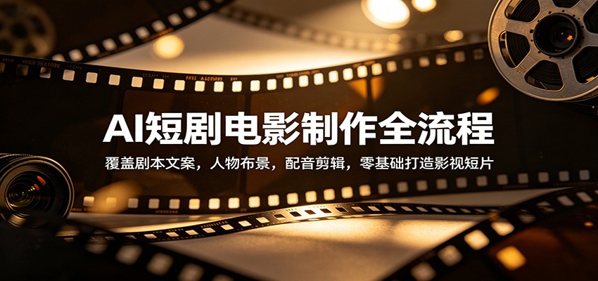 AI短剧电影制作全流程：覆盖剧本文案，人物布景，配音剪辑，零基础打造影视短片 - 项目资源网