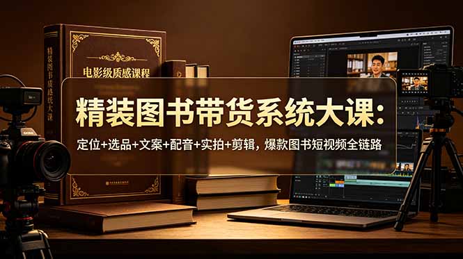 精装图书带货系统大课：定位+选品+文案+配音+实拍+剪辑，爆款图书短视频全链路 - 项目资源网