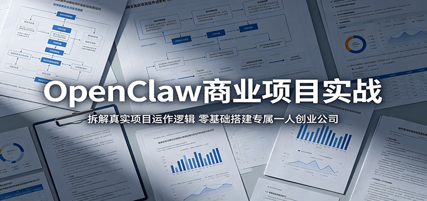 OpenClaw商业项目实战：拆解真实项目运作逻辑，零基础搭建专属一人创业公司 - 项目资源网