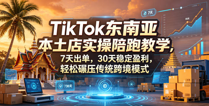 TikTok东南亚本土店实操陪跑教学，7天出单，30天稳定盈利，轻松碾压传统跨境模式(更新0516) - 项目资源网