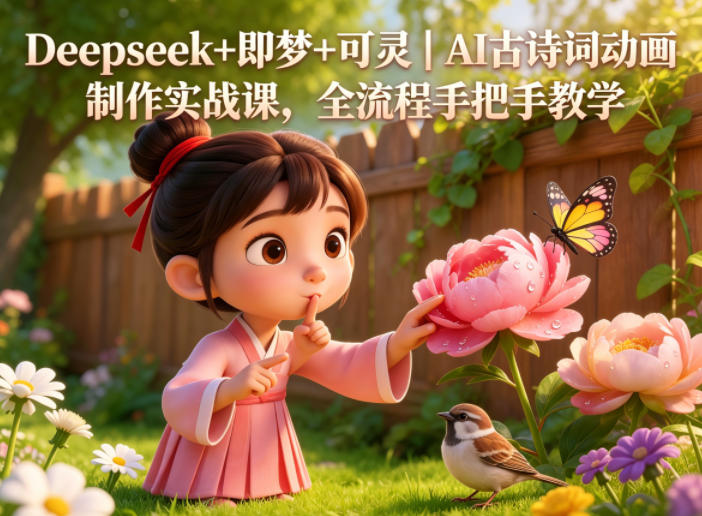 Deepseek+即梦+可灵｜AI古诗词动画制作实战课，全流程手把手教学 - 项目资源网