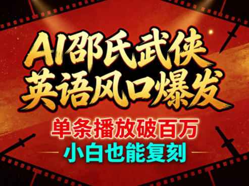 AI邵氏武侠英语风口爆发，单条播放破百万，小白也能复刻 - 项目资源网