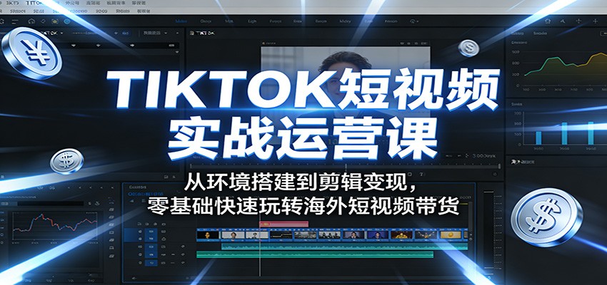 TIKTOK短视频实战运营课：从环境搭建到剪辑变现，零基础快速玩转海外短视频带货 - 项目资源网