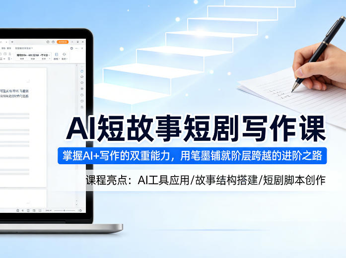 AI短故事短剧写作课，掌握AI+写作的双重能力，用笔墨铺就阶层跨越的进阶之路 - 项目资源网