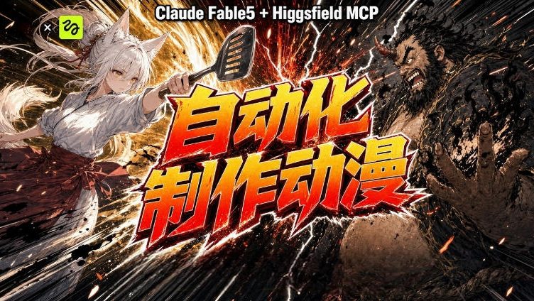 AI自动化动漫制作！Claude Fable 5接入Higgsfield MCP，直接生成完整创意内容 - 项目资源网