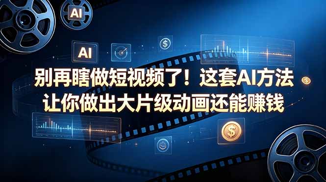 别再瞎做短视频了！这套 AI 方法让你做出大片级动画还能赚钱【原创双语字幕】 - 项目资源网
