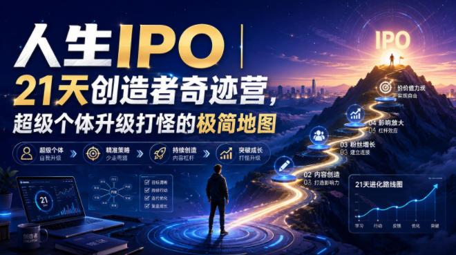 人生IPO︱21天创造者奇迹营，超级个体升级打怪的极简地图 - 项目资源网