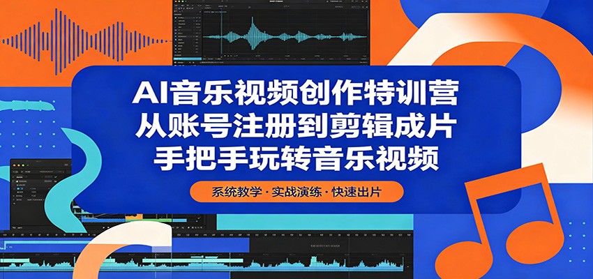 AI音乐视频创作特训营：从账号注册到剪辑成片，手把手玩转音乐视频 - 项目资源网