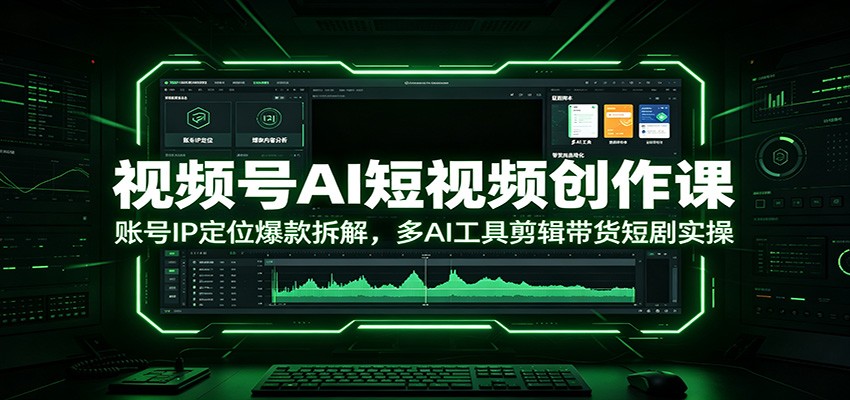 视频号AI短视频创作课：账号IP定位爆款拆解，多AI工具剪辑带货短剧实操 - 项目资源网