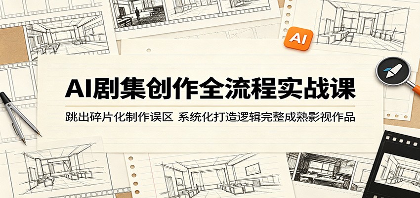 AI剧集创作全流程实战课：跳出碎片化制作误区，系统化打造逻辑完整成熟影视作品 - 项目资源网