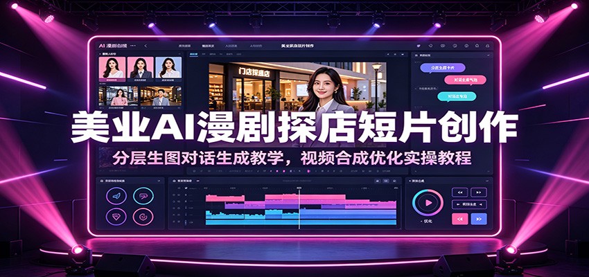 美业AI漫剧探店短片创作：分层生图对话生成教学，视频合成优化实操教程 - 项目资源网