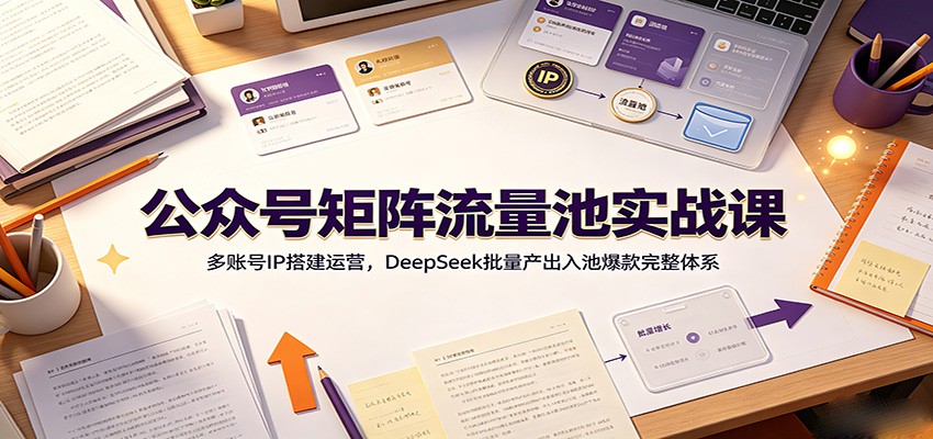 公众号矩阵流量池实战课：多账号IP搭建运营，DeepSeek批量产出入池爆款完整体系 - 项目资源网