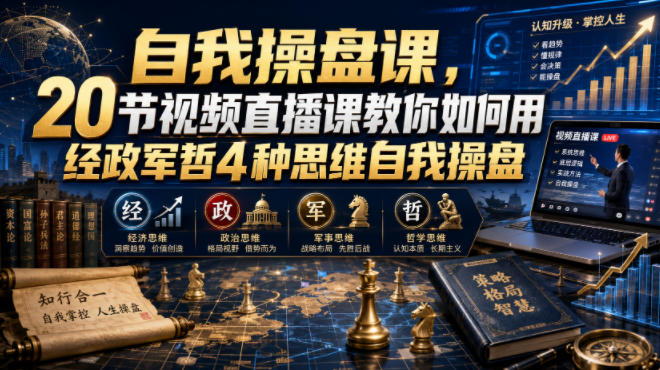 自我操盘课，20节视频直播课教你如何用经政军哲4种思维自我操盘 - 项目资源网