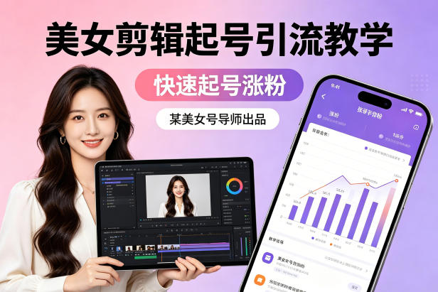 某美女号导师出品：美女剪辑起号引流教学，快速起号涨粉 - 项目资源网
