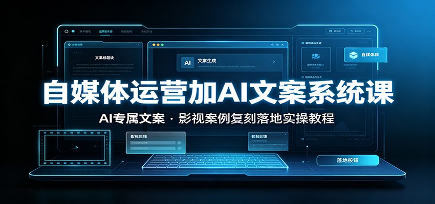 自媒体运营加AI文案系统课：：AI专属文案，影视案例复刻落地实操教程 - 项目资源网