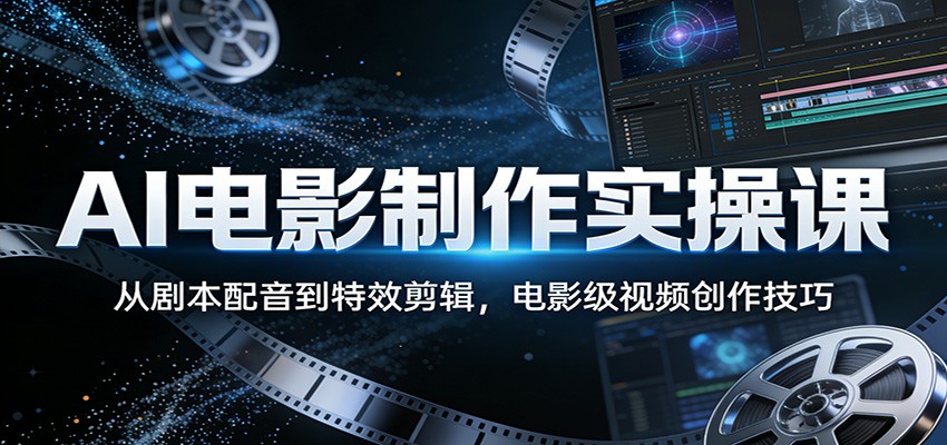 AI电影制作实操课：从剧本配音到特效剪辑，电影级视频创作技巧 - 项目资源网