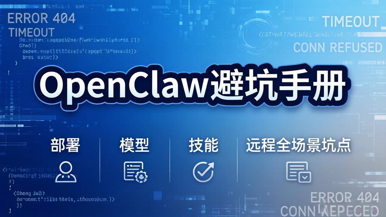 OpenClaw避坑手册：部署+模型+技能+远程全场景坑点，一次性给你说全，少走弯路 - 项目资源网