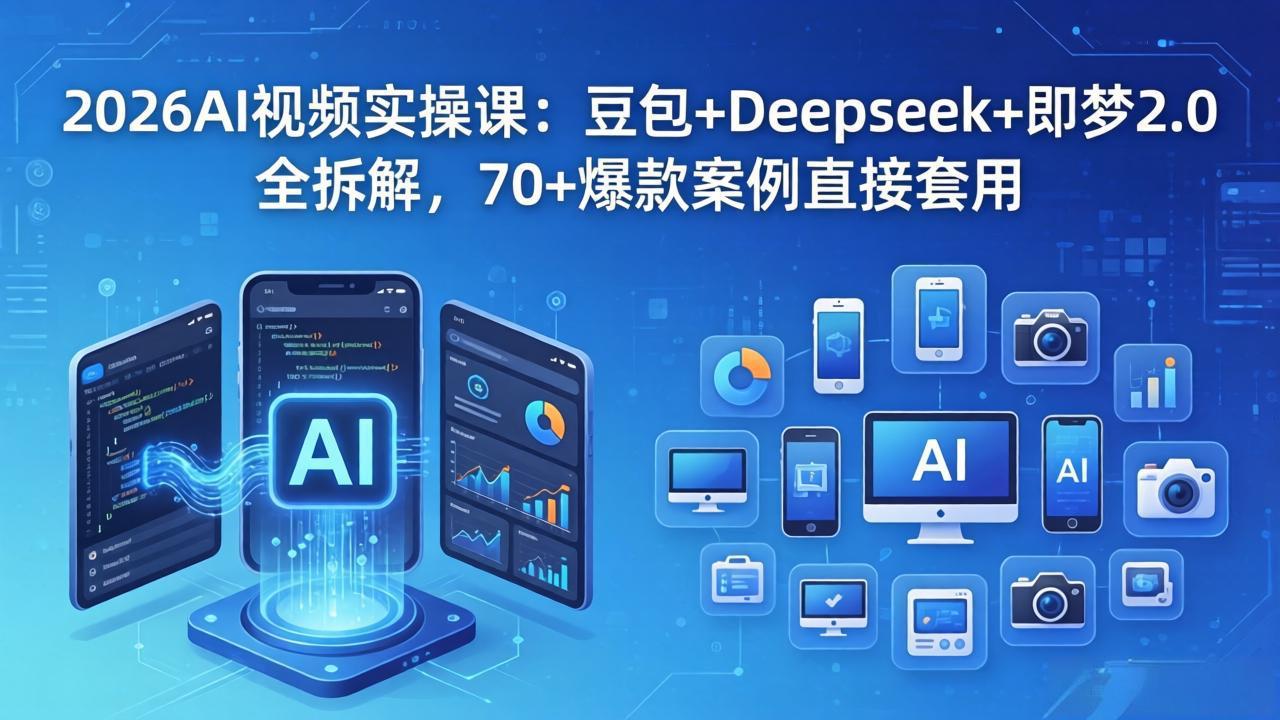 2026AI视频实操课：豆包+Deepseek+即梦2.0全拆解，70+爆款案例直接套用 - 项目资源网