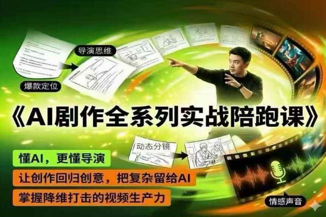 AI剧作全系列实战陪跑课，懂AI，更懂导演，让创作回归创意，把复杂留给AI，掌握降维打击的视频生产力 - 项目资源网