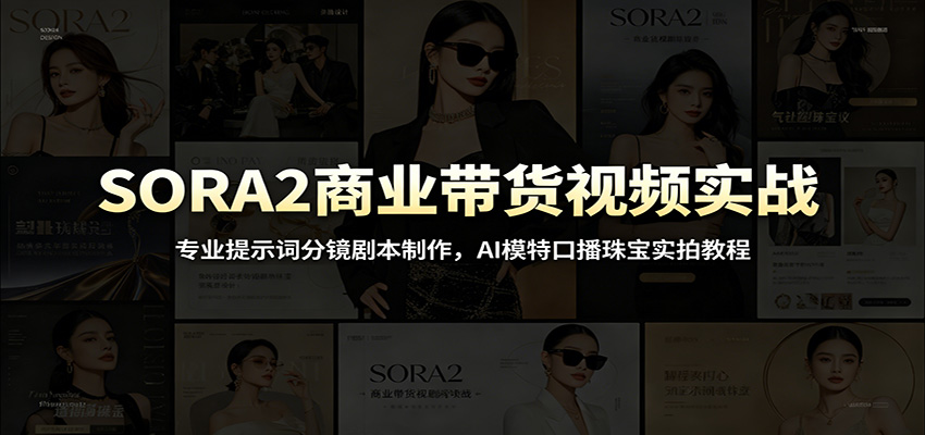 SORA2商业带货视频实战：专业提示词分镜剧本制作，AI模特口播珠宝实拍教程 - 项目资源网
