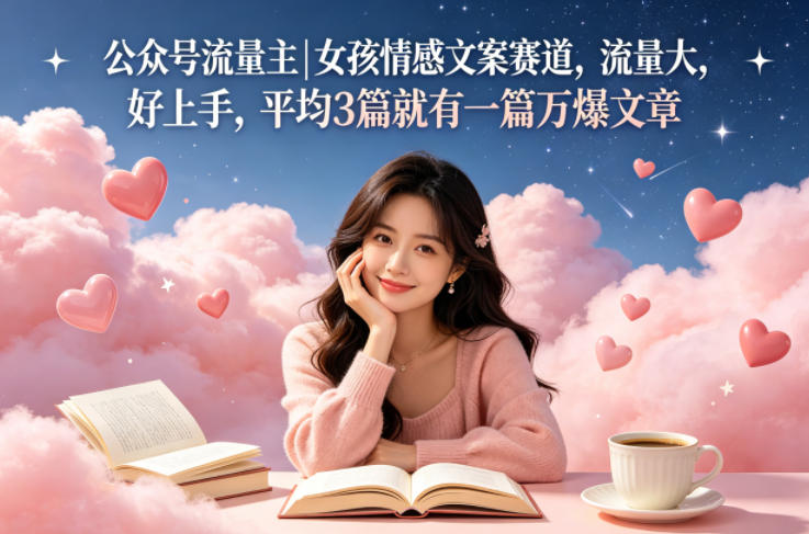 公众号流量主女孩情感文案赛道，流量大，好上手，平均3篇就有一篇万爆文章 - 项目资源网