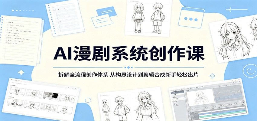 AI漫剧系统创作课：拆解全流程创作体系，从构思设计到剪辑合成新手轻松出片 - 项目资源网