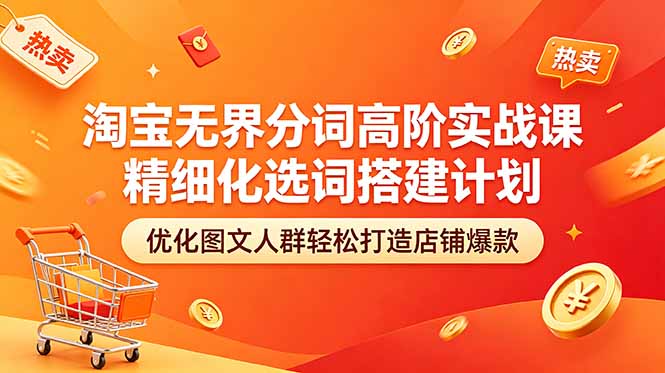 淘宝无界分词高阶实战课 精细化选词搭建计划 优化图文人群轻松打造店铺爆款 - 项目资源网