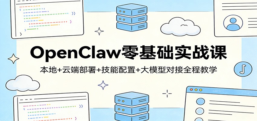 OpenClaw零基础实战课：本地+云端部署+技能配置+大模型对接全程教学 - 项目资源网
