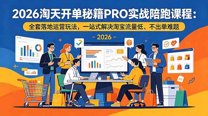 2026淘天开单秘籍PRO实战陪跑课程-更新：全套落地运营玩法，一站式解决淘宝流量低、不出单难题 - 项目资源网