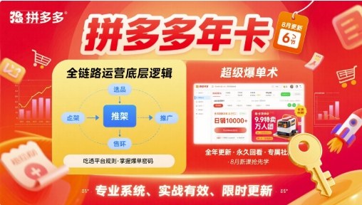拼多多年卡，拼多多全链路运营底层逻辑，超级爆单术【更新26年6月】 - 项目资源网