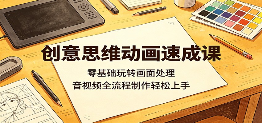 创意思维动画速成课：零基础玩转画面处理，音视频全流程制作轻松上手 - 项目资源网