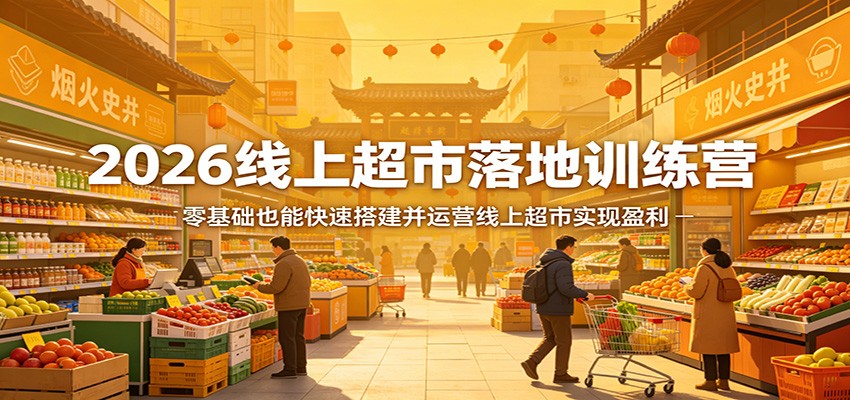 2026线上超市落地训练营，零基础也能快速搭建并运营线上超市实现盈利 - 项目资源网