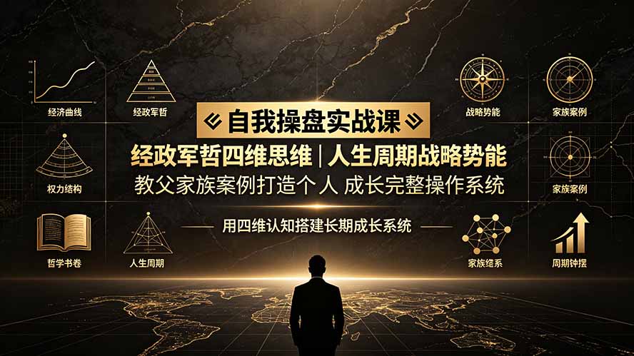 自我操盘实战课：经政军哲四维思维｜人生周期战略势能｜教父家族案例打造个人成长完整操作系统 - 项目资源网