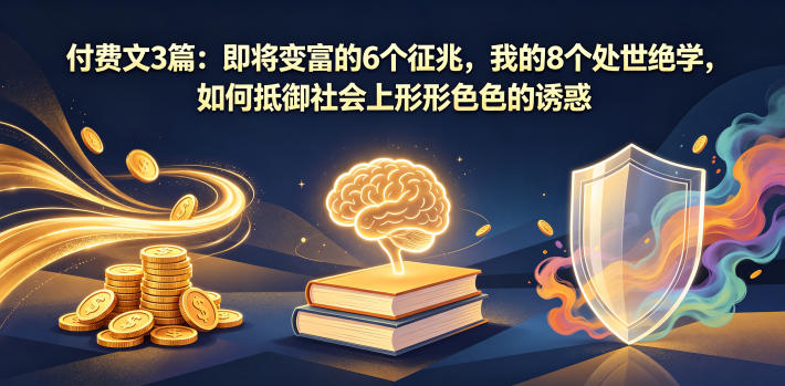 付费文3篇：即将变富的6个征兆，我的8个处世绝学，如何抵御社会上形形色色的诱惑 - 项目资源网