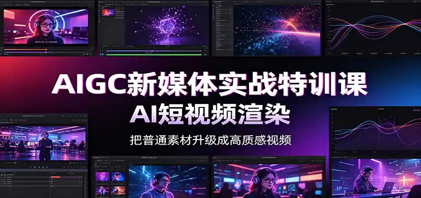 AIGC新媒体实战特训课：工具入门实操，AI短视频渲染，数字人商业视频制作 - 项目资源网