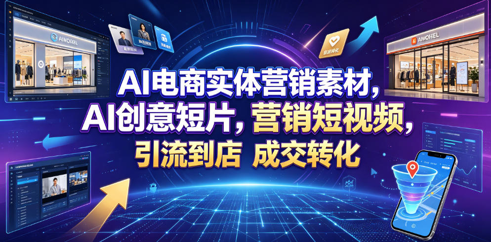 AI电商实体营销素材，AI创意短片，高效打造营销短视频，轻松引流到店，稳定提升门店客流与成交转化 - 项目资源网