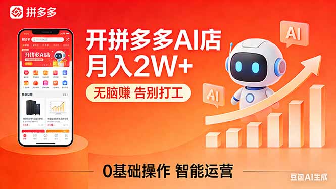 开一家拼多多AI店，月入2W+，无脑赚，告别打工，附SOP手册 - 项目资源网